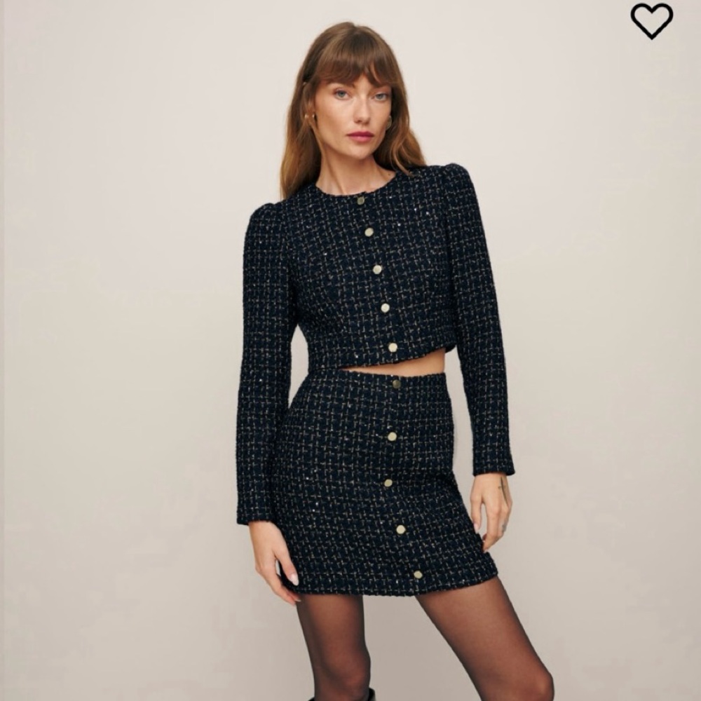 Reformation skirt and jacket matching set